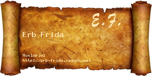 Erb Frida névjegykártya